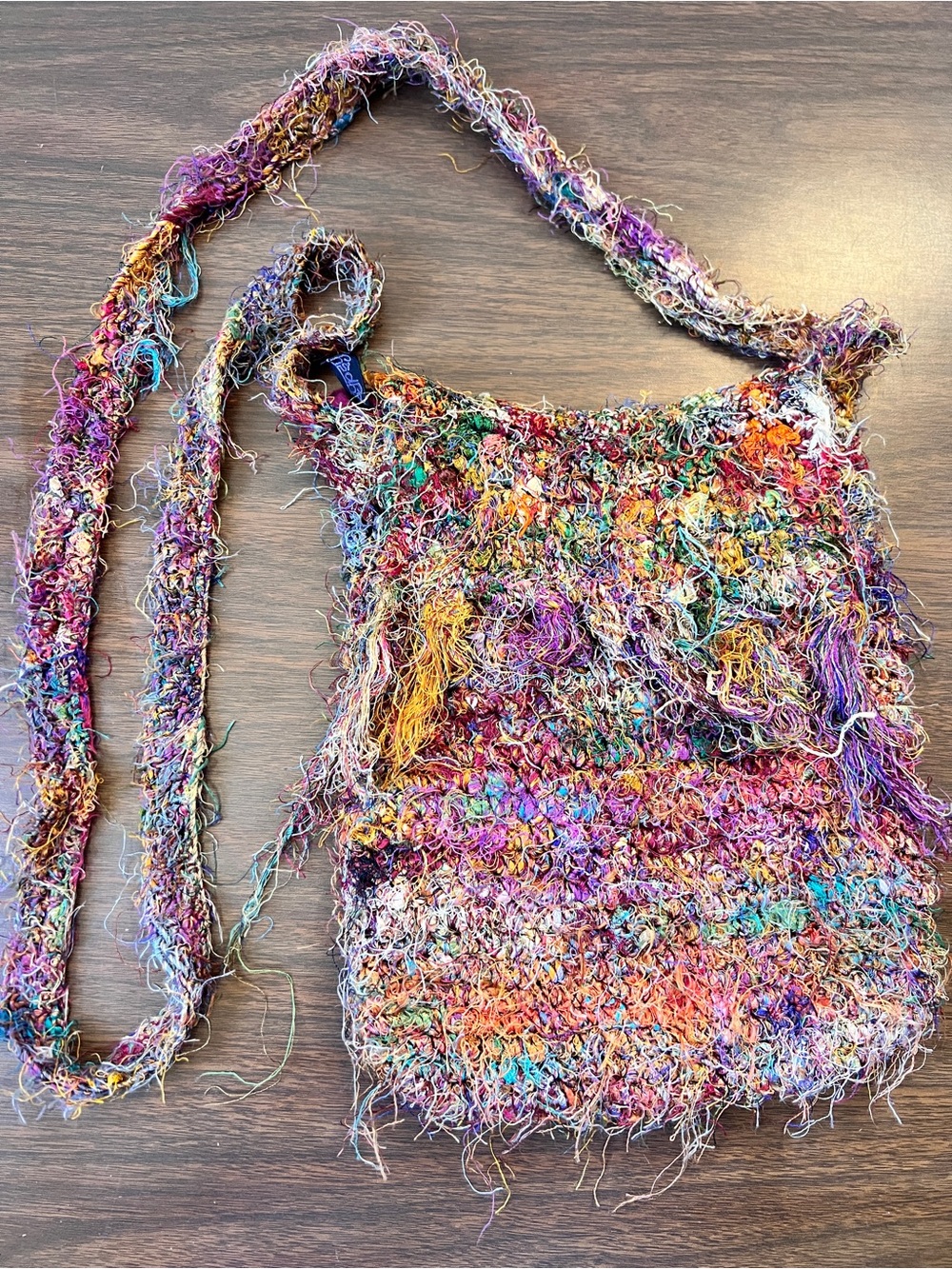 Vintage Gypsy Rose Recycled Silk Crossbody Bag - Made in Nepal